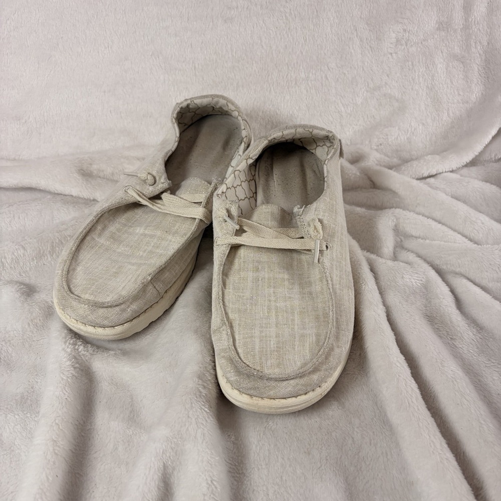 Hey Dude Women's Sz 8 Wendy Slip-On in Sparkling Gold Comfort Casual Shoes GUC